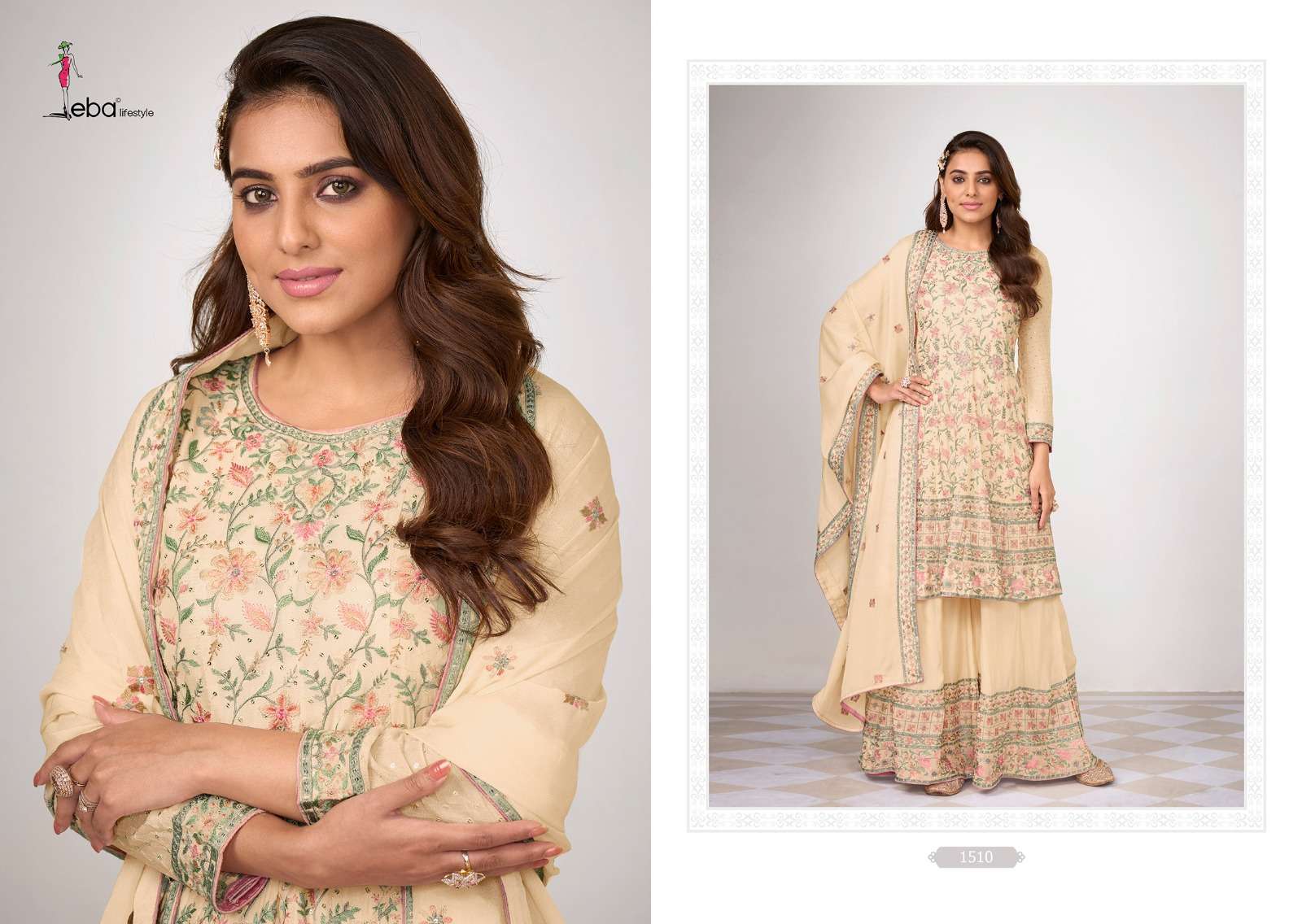 Kiara By Eba Lifestyle 1507 To 1510 Series Beautiful Sharara Suits Colorful Stylish Fancy Casual Wear & Ethnic Wear Heavy Chinnon Dresses At Wholesale Price