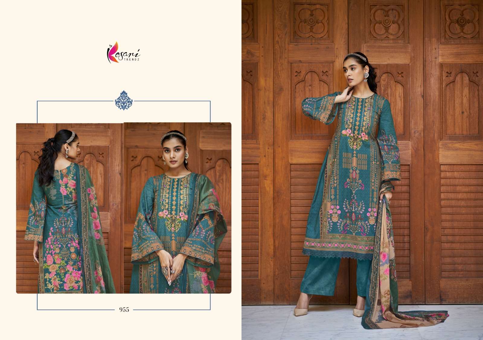 Jannat-E-Noor By Kesari Trendz 951 To 958 Series Designer Festive Suits Collection Beautiful Stylish Fancy Colorful Party Wear & Occasional Wear Pure Lawn Cotton Embroidered Dresses At Wholesale Price