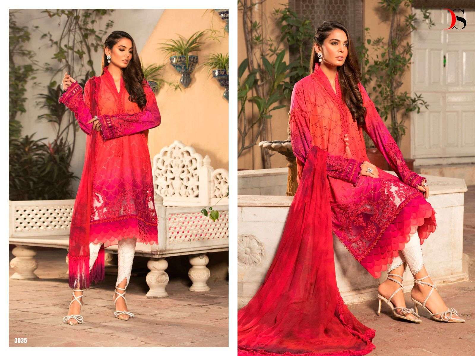 Maria.B Spring Collection By Deepsy Suits 3031 To 3035 Series Designer Pakistani Suits Collection Beautiful Stylish Fancy Colorful Party Wear & Occasional Wear Pure Cotton Embroidered Dresses At Wholesale Price