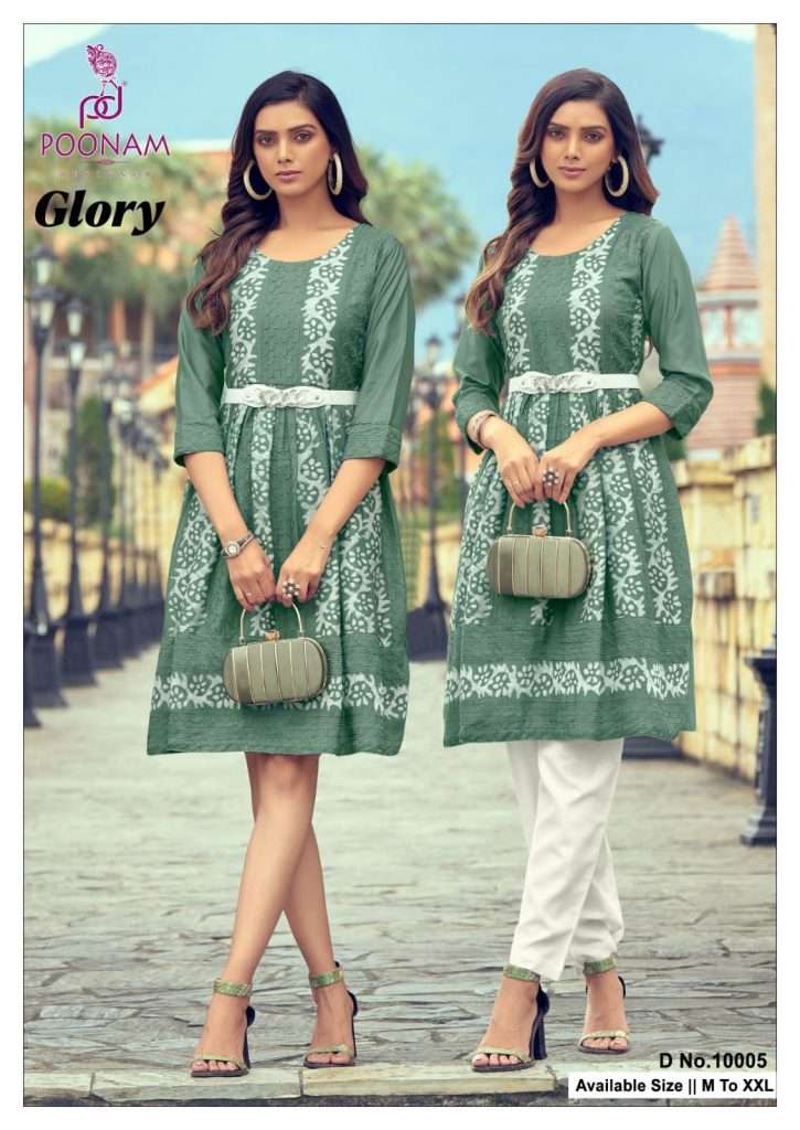 Glory By Poonam Designer 10001 To 10008 Series Designer Stylish Fancy Colorful Beautiful Party Wear & Ethnic Wear Collection Soft Viscose Print Kurtis At Wholesale Price