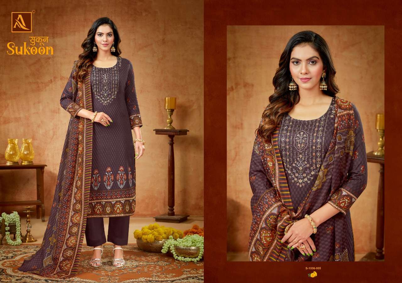 Sukoon By Alok Suits 1006-001 To 1006-008 Series Beautiful Suits Colorful Stylish Fancy Casual Wear & Ethnic Wear Pure Jam Print Dresses At Wholesale Price