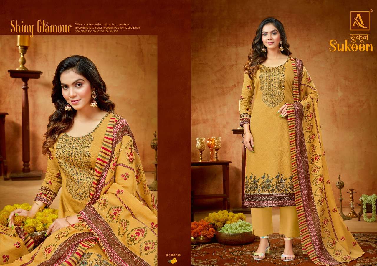 Sukoon By Alok Suits 1006-001 To 1006-008 Series Beautiful Suits Colorful Stylish Fancy Casual Wear & Ethnic Wear Pure Jam Print Dresses At Wholesale Price