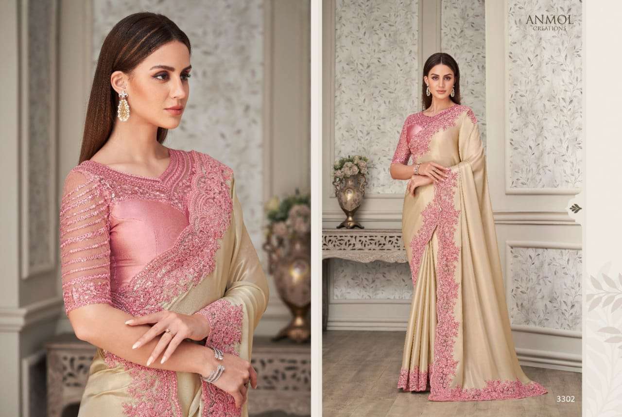 Shades Vol-7 By Anmol Creation 3301 To 3316 Series Indian Traditional Wear Collection Beautiful Stylish Fancy Colorful Party Wear & Occasional Wear Silk/Georgette Sarees At Wholesale Price
