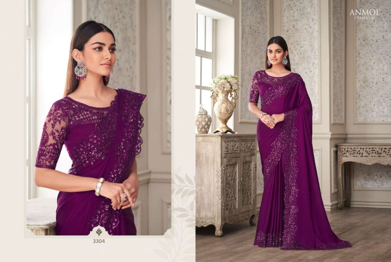 Shades Vol-7 By Anmol Creation 3301 To 3316 Series Indian Traditional Wear Collection Beautiful Stylish Fancy Colorful Party Wear & Occasional Wear Silk/Georgette Sarees At Wholesale Price