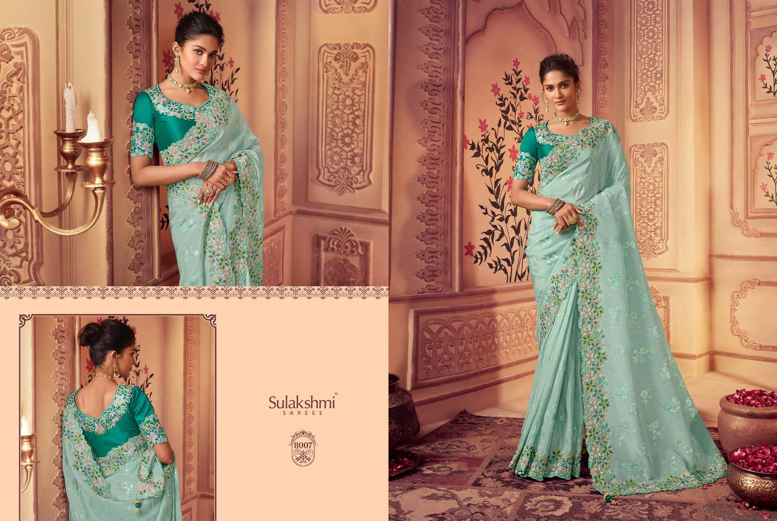 Suvarna Vol-2 By Sulakshmi 8001 To 8009 Series Indian Traditional Wear Collection Beautiful Stylish Fancy Colorful Party Wear & Occasional Wear Chinnon Georgette Sarees At Wholesale Price