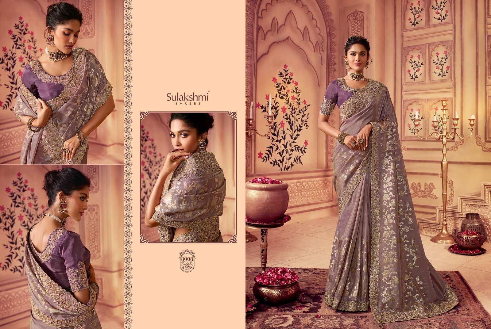 Suvarna Vol-2 By Sulakshmi 8001 To 8009 Series Indian Traditional Wear Collection Beautiful Stylish Fancy Colorful Party Wear & Occasional Wear Chinnon Georgette Sarees At Wholesale Price