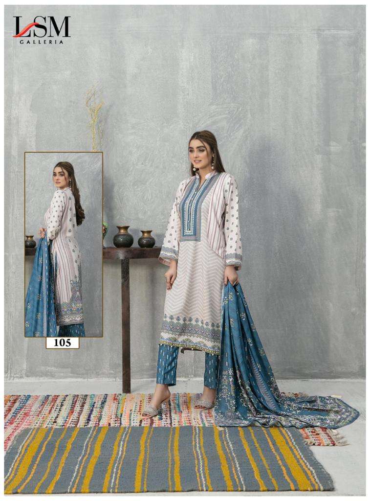 Sana Samia By Lsm Galleria 101 To 106 Series Beautiful Suits Stylish Colorful Fancy Casual Wear & Ethnic Wear Pure Lawn Print Dresses At Wholesale Price