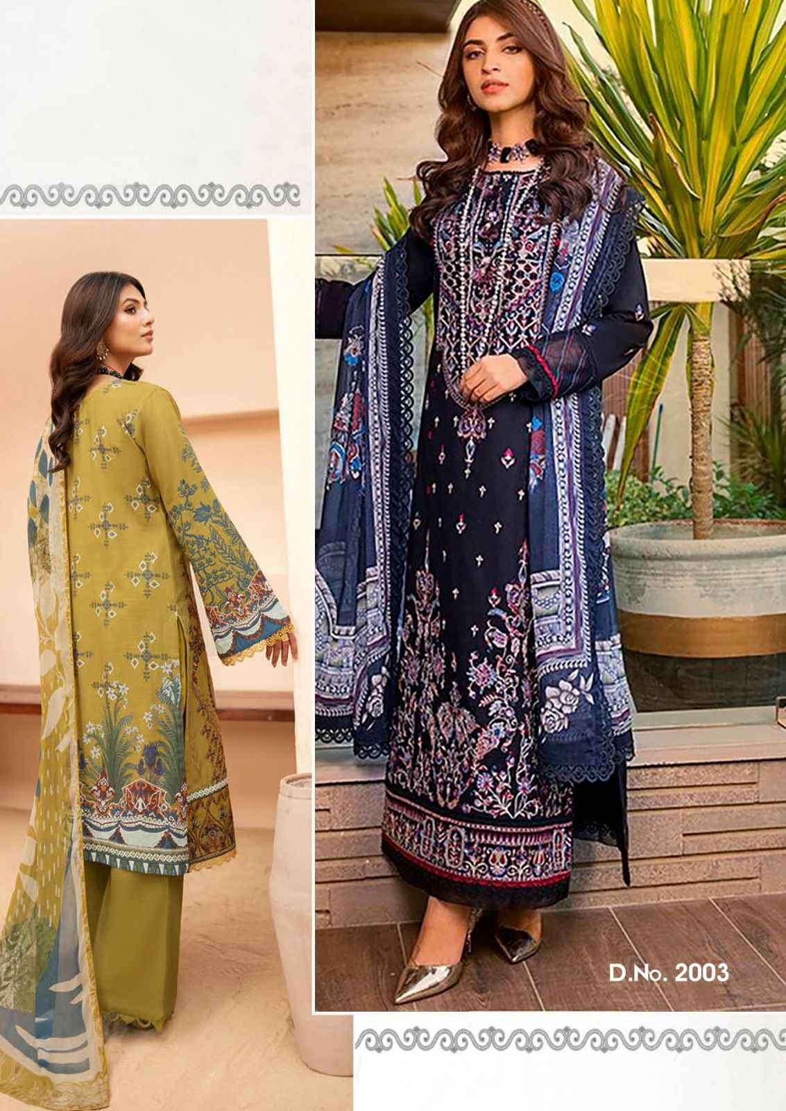 Chevron By Hala 2001 To 2006 Series Beautiful Suits Stylish Colorful Fancy Casual Wear & Ethnic Wear Cotton Print Dresses At Wholesale Price