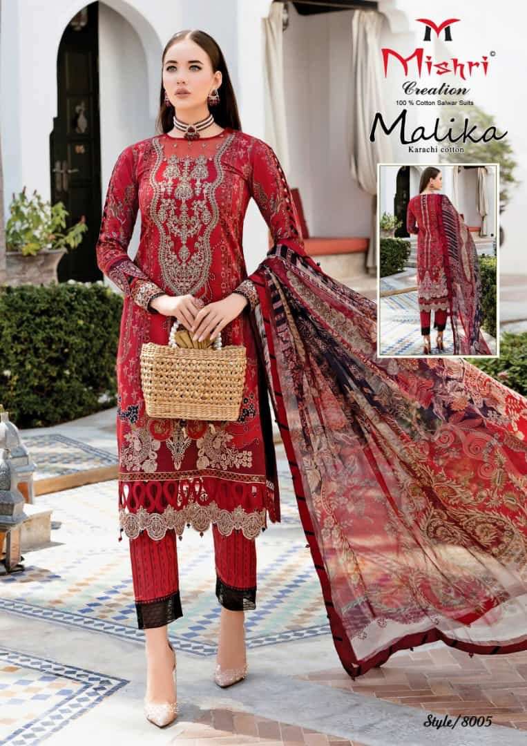 Mallika Vol-8 By Mishri 8001 To 8006 Series Beautiful Suits Stylish Colorful Fancy Casual Wear & Ethnic Wear Cotton Print Dresses At Wholesale Price