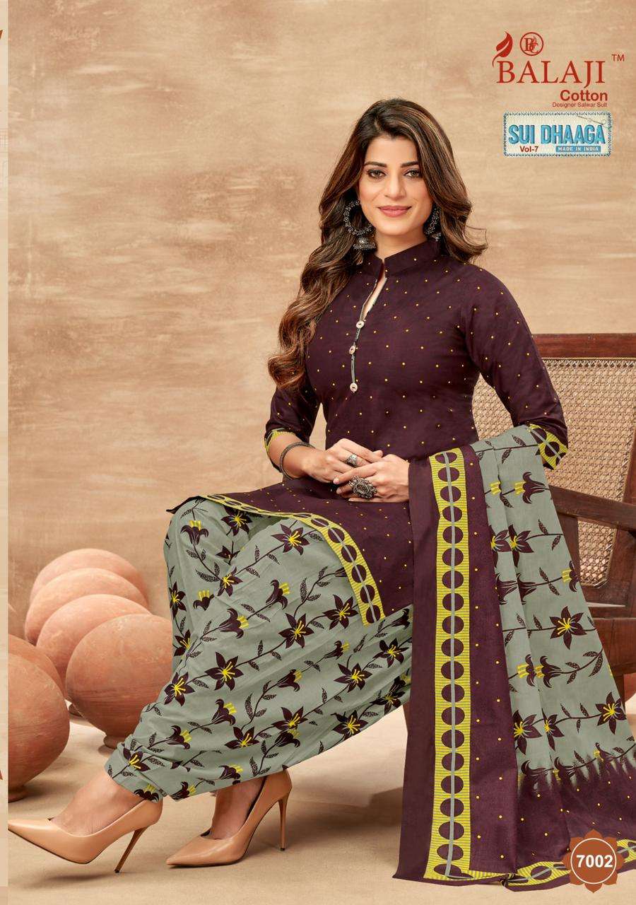 Sui Dhaaga Vol-7 By Balaji Cotton 7001 To 7012 Series Beautiful Stylish Festive Suits Fancy Colorful Casual Wear & Ethnic Wear & Ready To Wear Cotton Dresses At Wholesale Price