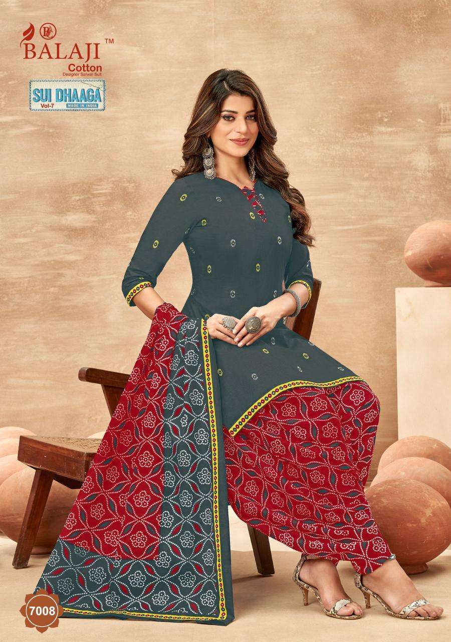 Sui Dhaaga Vol-7 By Balaji Cotton 7001 To 7012 Series Beautiful Stylish Festive Suits Fancy Colorful Casual Wear & Ethnic Wear & Ready To Wear Cotton Dresses At Wholesale Price