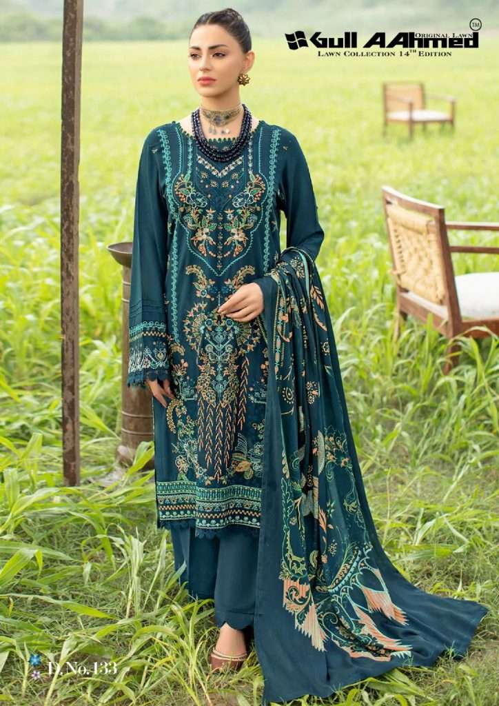 Gull Aaahmed Lawn Collection Vol-14 By Gull Aahmed 131 To 136 Series Beautiful Stylish Suits Fancy Colorful Casual Wear & Ethnic Wear & Ready To Wear Pure Lawn Printed Dresses At Wholesale Price