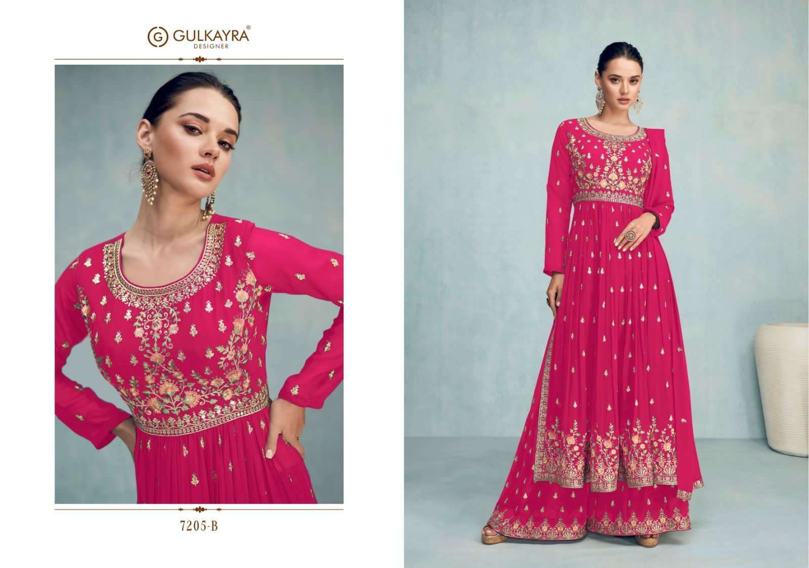 Nayra Vol-5 By Gulkayra Designer 7205-A To 7205-D Series Beautiful Stylish Sharara Suits Fancy Colorful Casual Wear & Ethnic Wear & Ready To Wear Georgette Dresses At Wholesale Price