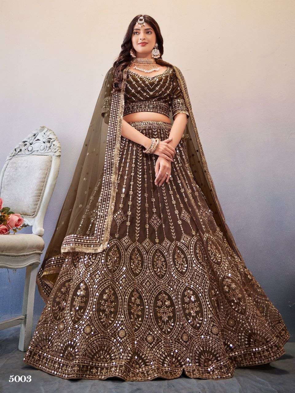 Occations Vol-2 By Anantesh 5003 To 5008 Series Bridal Wear Collection Beautiful Stylish Colorful Fancy Party Wear & Occasional Wear Premium Net Lehengas At Wholesale Price