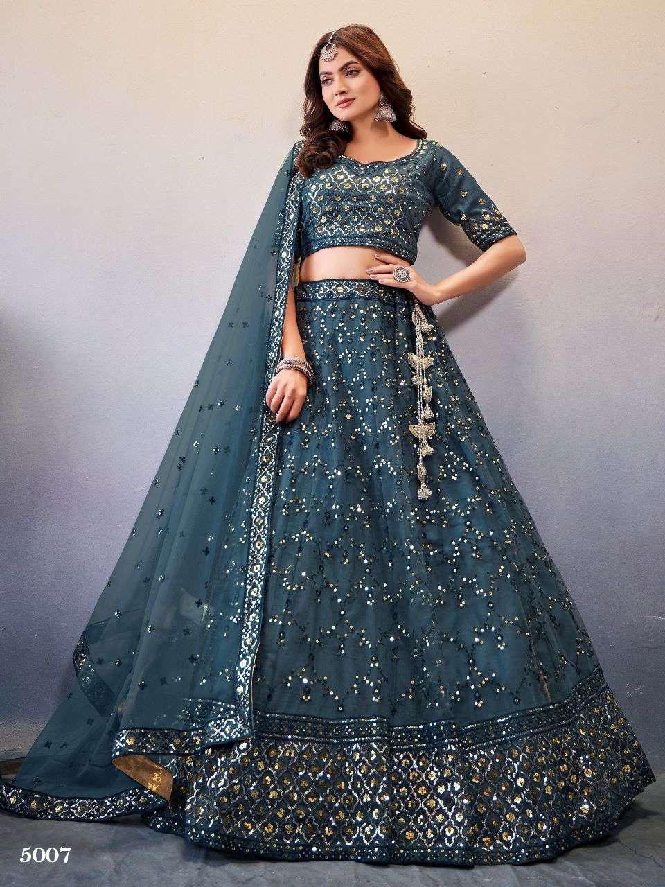 Occations Vol-2 By Anantesh 5003 To 5008 Series Bridal Wear Collection Beautiful Stylish Colorful Fancy Party Wear & Occasional Wear Premium Net Lehengas At Wholesale Price