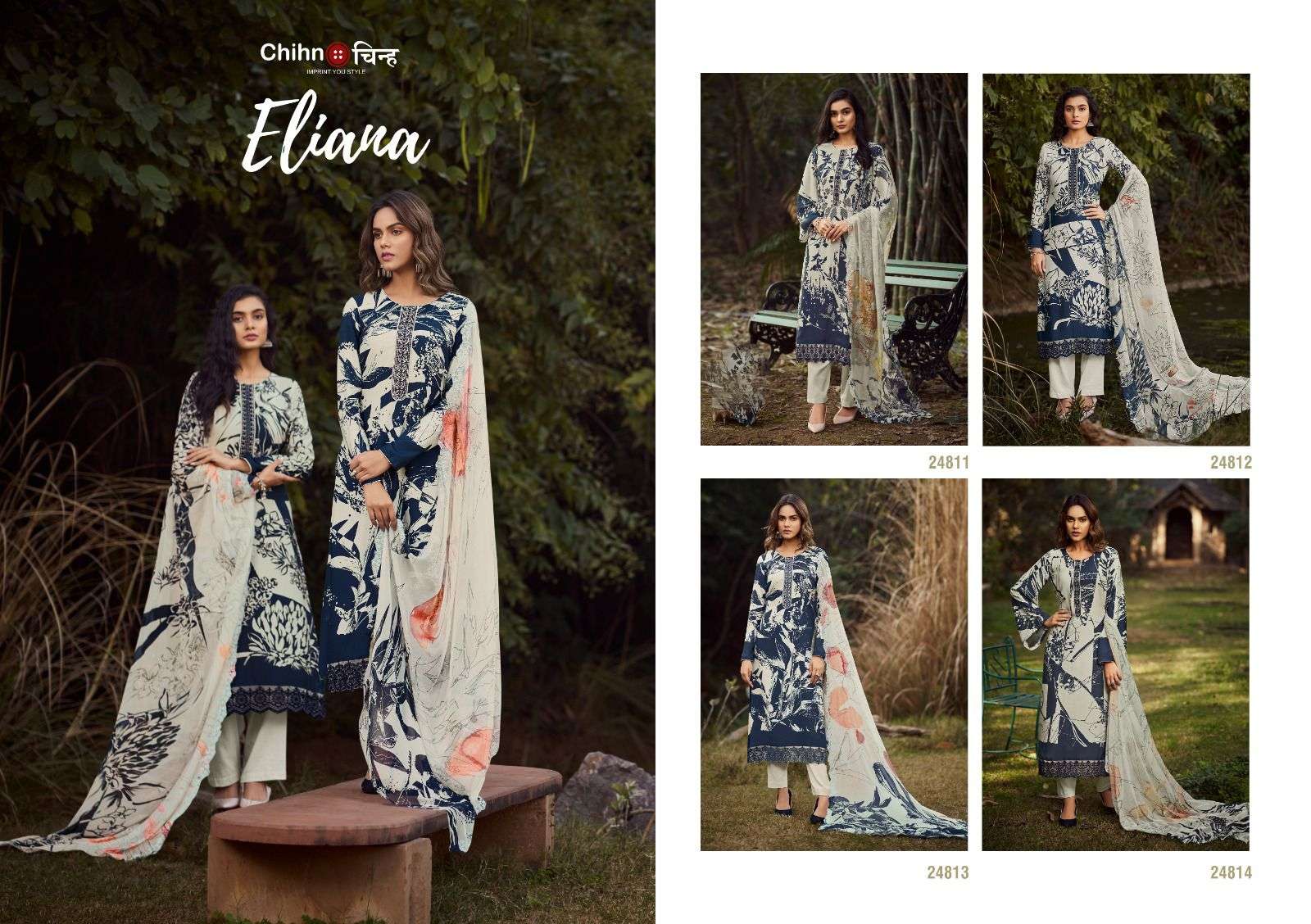 Eliana By Chihn 24811 To 24814 Series Beautiful Stylish Suits Fancy Colorful Casual Wear & Ethnic Wear & Ready To Wear Viscose Muslin Dresses At Wholesale Price