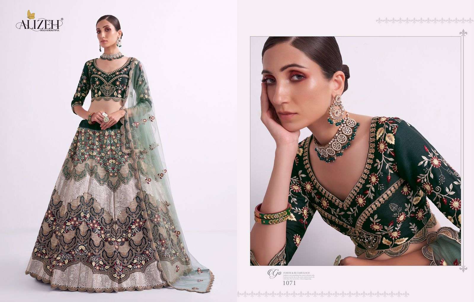 Shades By Alizeh 1070 To 1072 Series Indian Traditional Beautiful Stylish Designer Banarasi Silk Jacquard Embroidered Party Wear Net/Silk Lehengas At Wholesale Price