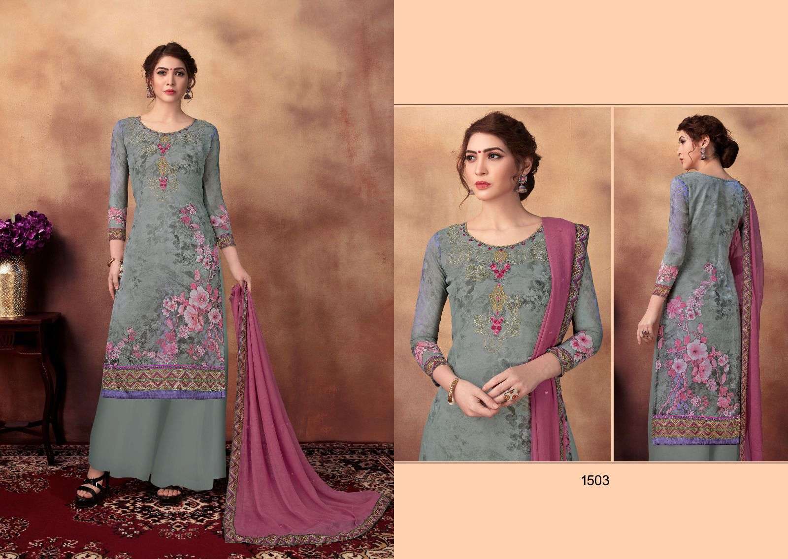 Lakshya By Nazneen 1501 To 1506 Series Designer Festive Suits Collection Beautiful Stylish Fancy Colorful Party Wear & Occasional Wear Georgette Dresses At Wholesale Price