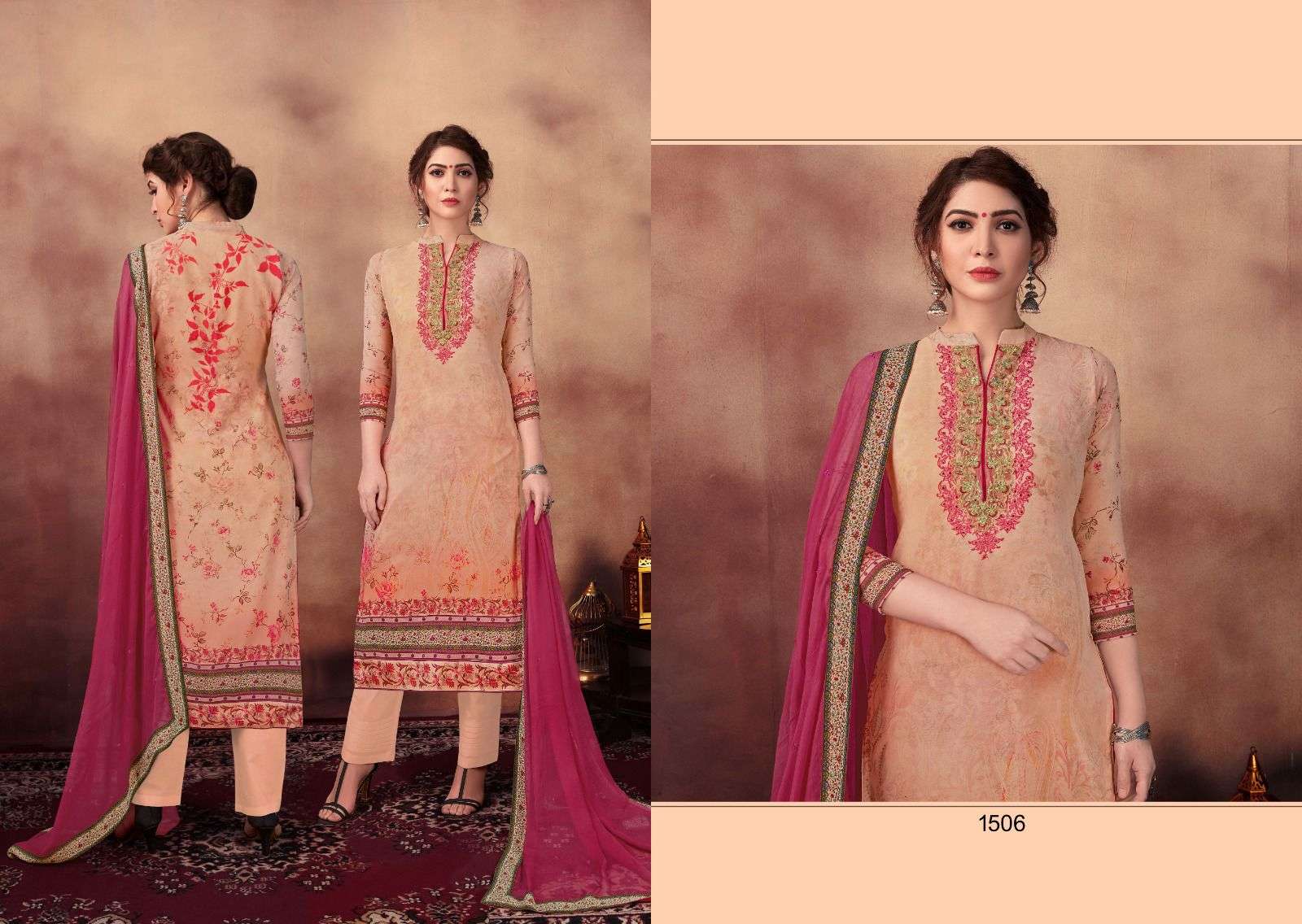 Lakshya By Nazneen 1501 To 1506 Series Designer Festive Suits Collection Beautiful Stylish Fancy Colorful Party Wear & Occasional Wear Georgette Dresses At Wholesale Price