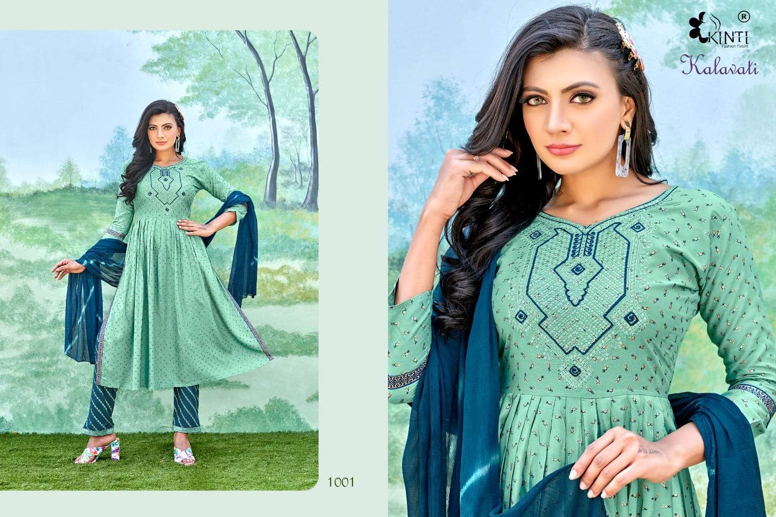 Kalawati By Kinti 1001 To 1006 Series Beautiful Stylish Suits Fancy Colorful Casual Wear & Ethnic Wear & Ready To Wear Heavy Rayon Dresses At Wholesale Price