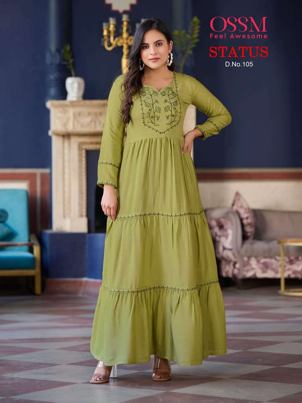Status Vol-1 By Ossm 101 To 106 Series Designer Stylish Fancy Colorful Beautiful Party Wear & Ethnic Wear Collection Rayon Slub Kurtis At Wholesale Price