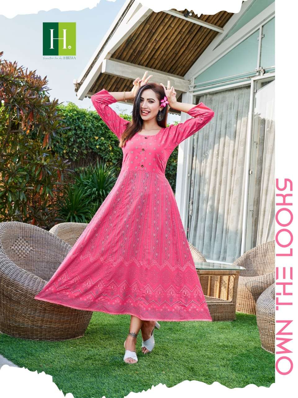 Katrina By Hirwa 01 To 10 Series Designer Stylish Fancy Colorful Beautiful Party Wear & Ethnic Wear Collection Rayon Foil Gown At Wholesale Price