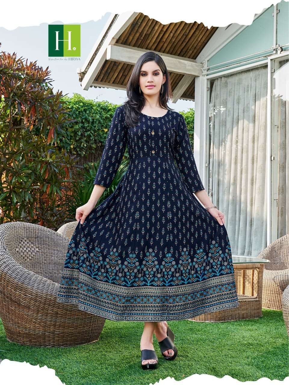 Katrina By Hirwa 01 To 10 Series Designer Stylish Fancy Colorful Beautiful Party Wear & Ethnic Wear Collection Rayon Foil Gown At Wholesale Price