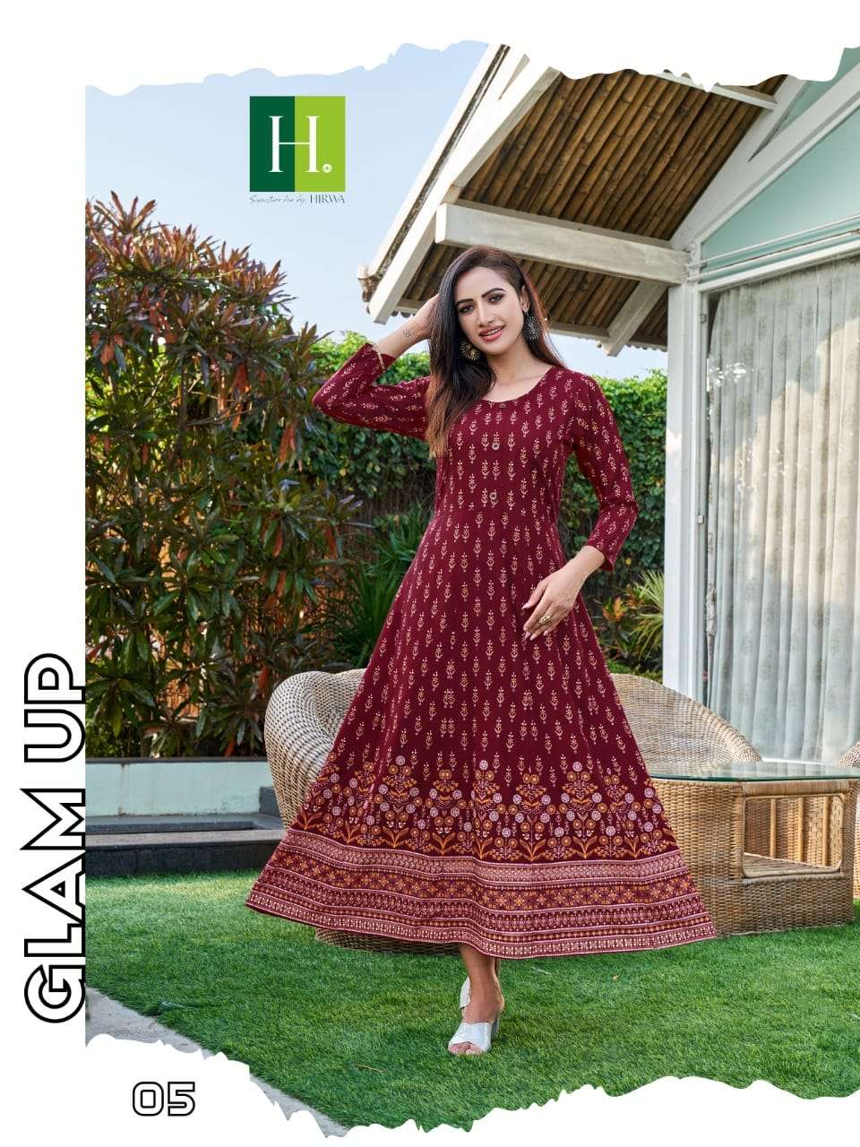 Katrina By Hirwa 01 To 10 Series Designer Stylish Fancy Colorful Beautiful Party Wear & Ethnic Wear Collection Rayon Foil Gown At Wholesale Price