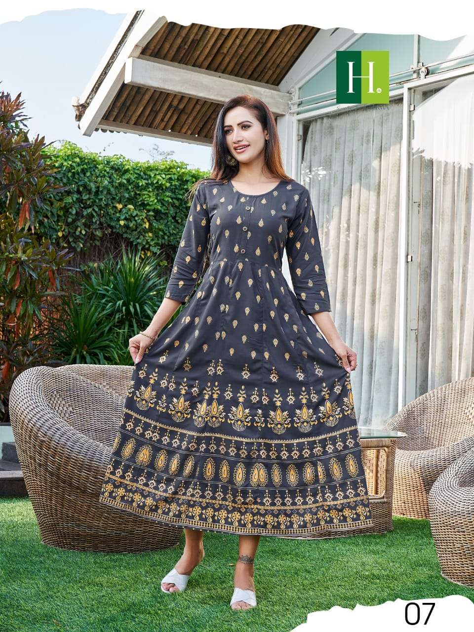 Katrina By Hirwa 01 To 10 Series Designer Stylish Fancy Colorful Beautiful Party Wear & Ethnic Wear Collection Rayon Foil Gown At Wholesale Price