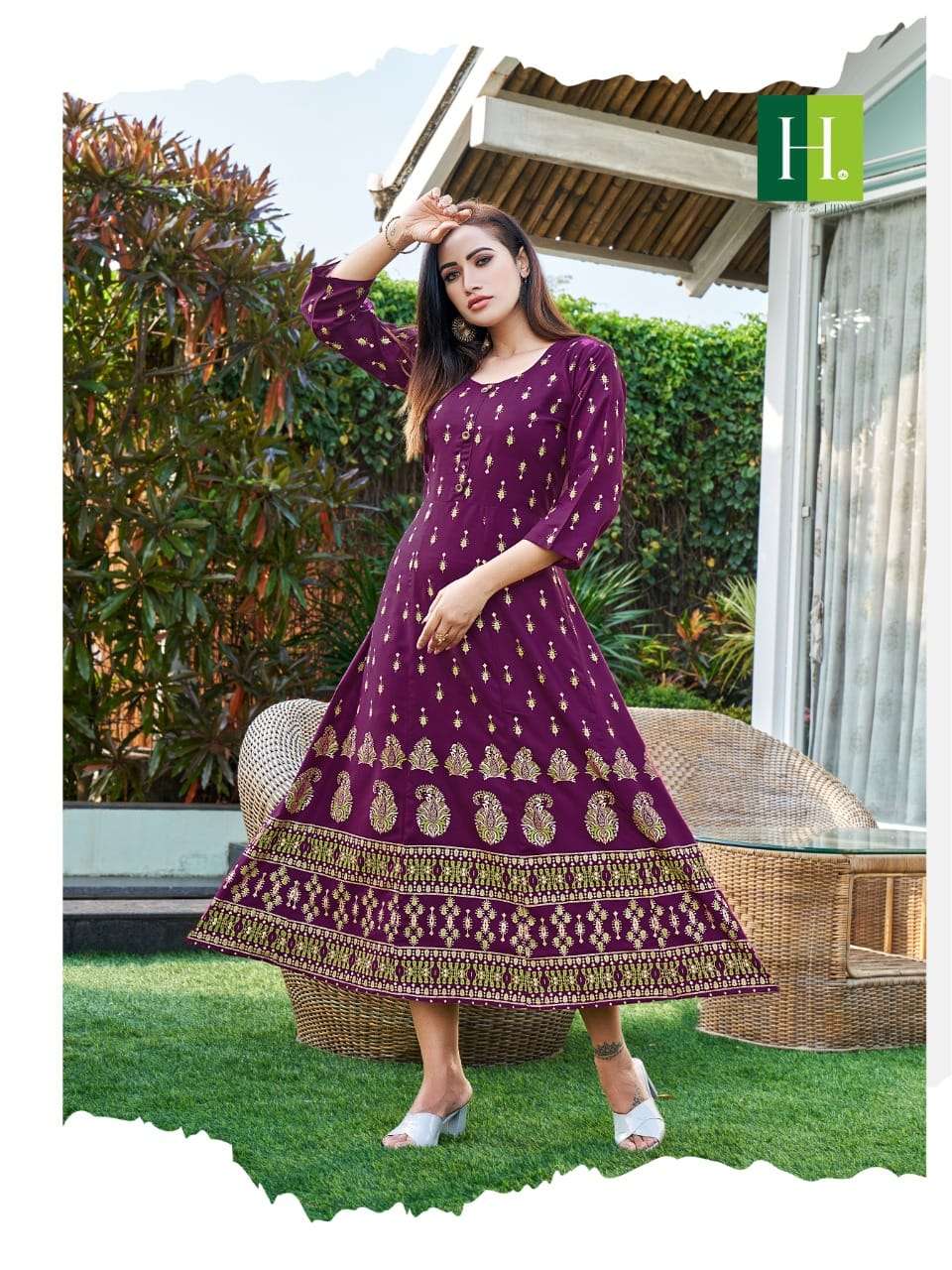 Katrina By Hirwa 01 To 10 Series Designer Stylish Fancy Colorful Beautiful Party Wear & Ethnic Wear Collection Rayon Foil Gown At Wholesale Price
