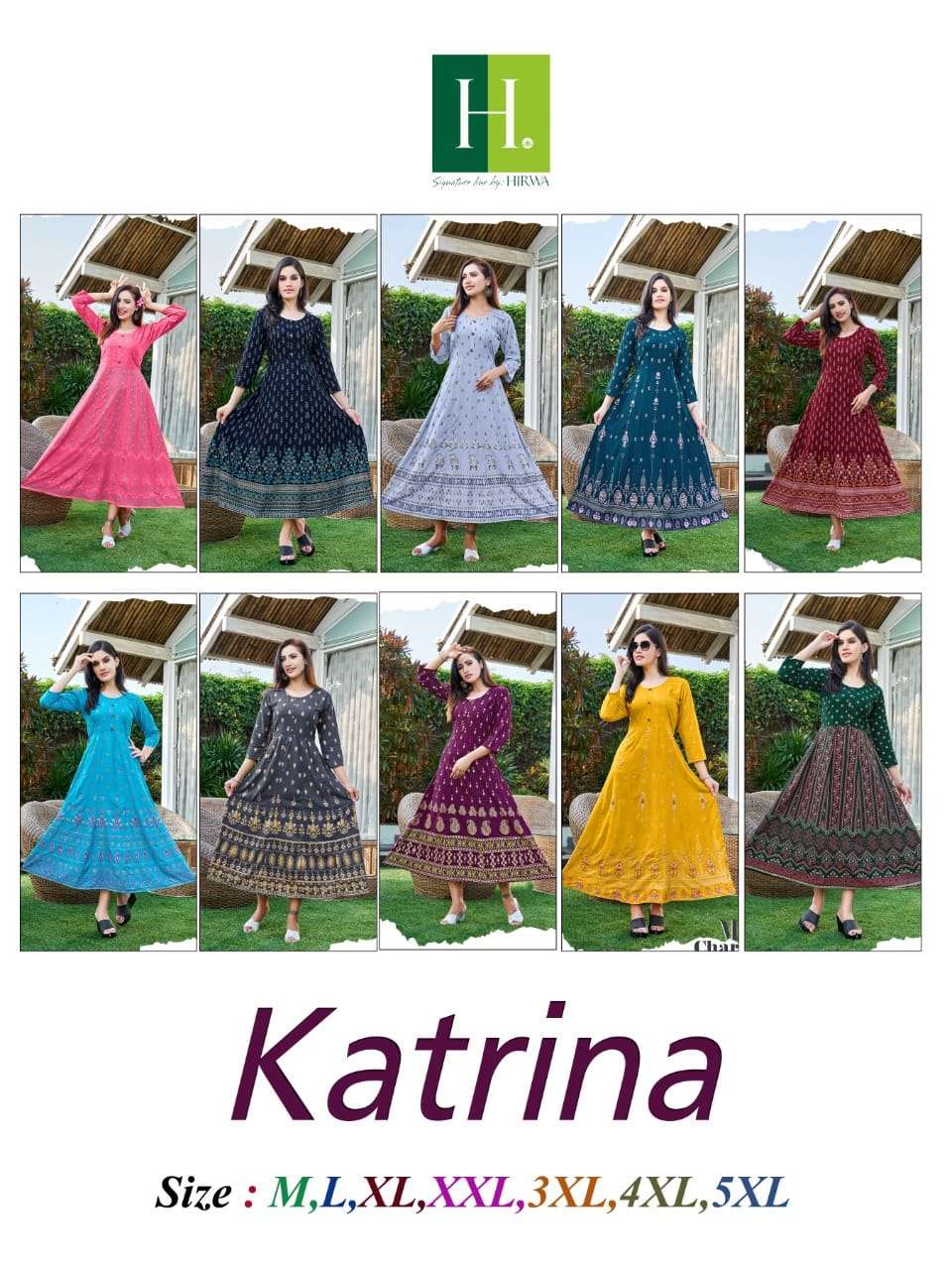 Katrina By Hirwa 01 To 10 Series Designer Stylish Fancy Colorful Beautiful Party Wear & Ethnic Wear Collection Rayon Foil Gown At Wholesale Price