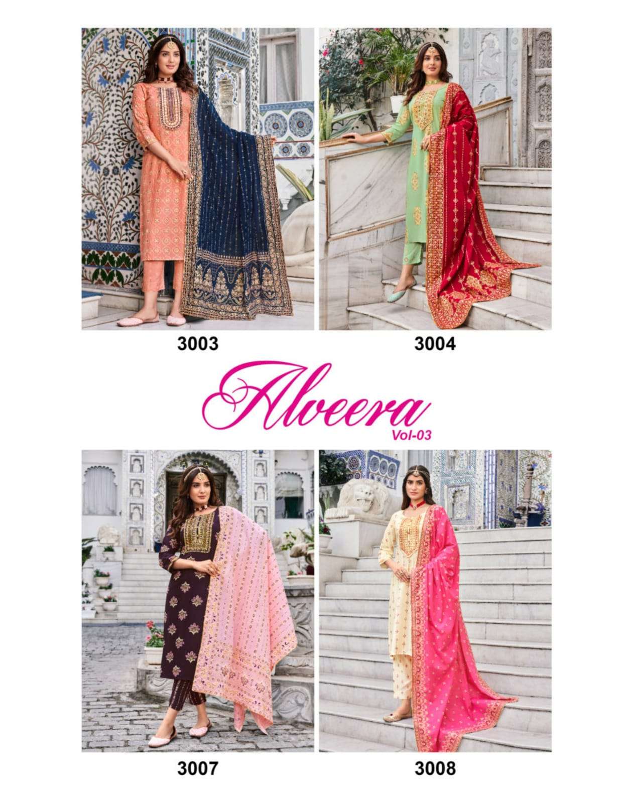 Alveera Vol-3 By Diya Trends 3001 To 3008 Series Beautiful Stylish Suits Fancy Colorful Casual Wear & Ethnic Wear & Ready To Wear Rayon Print Dresses At Wholesale Price