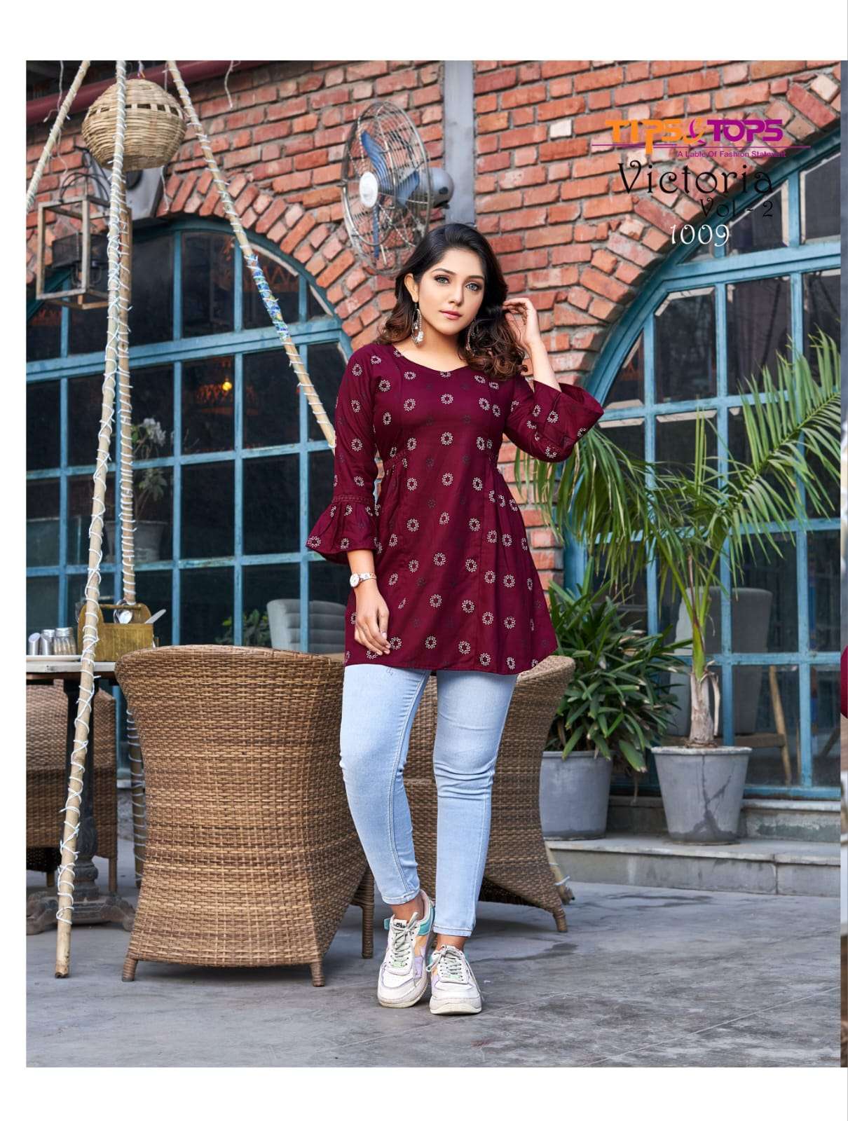 Victoria Vol-2 By Tips And Tops 1001 To 1009 Series Beautiful Stylish Fancy Colorful Casual Wear & Ethnic Wear Rayon Print Tops At Wholesale Price