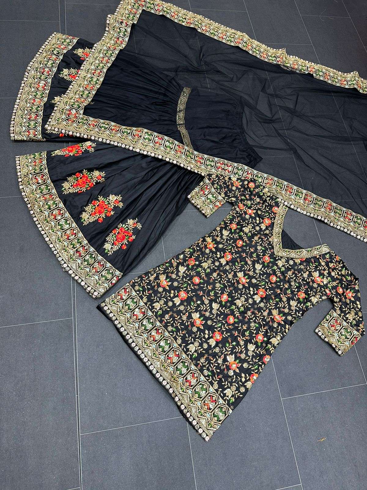 5530 By Fashid Wholesale Beautiful Sharara Suits Colorful Stylish Fancy Casual Wear & Ethnic Wear Tapeta Silk Embroidery Dresses At Wholesale Price