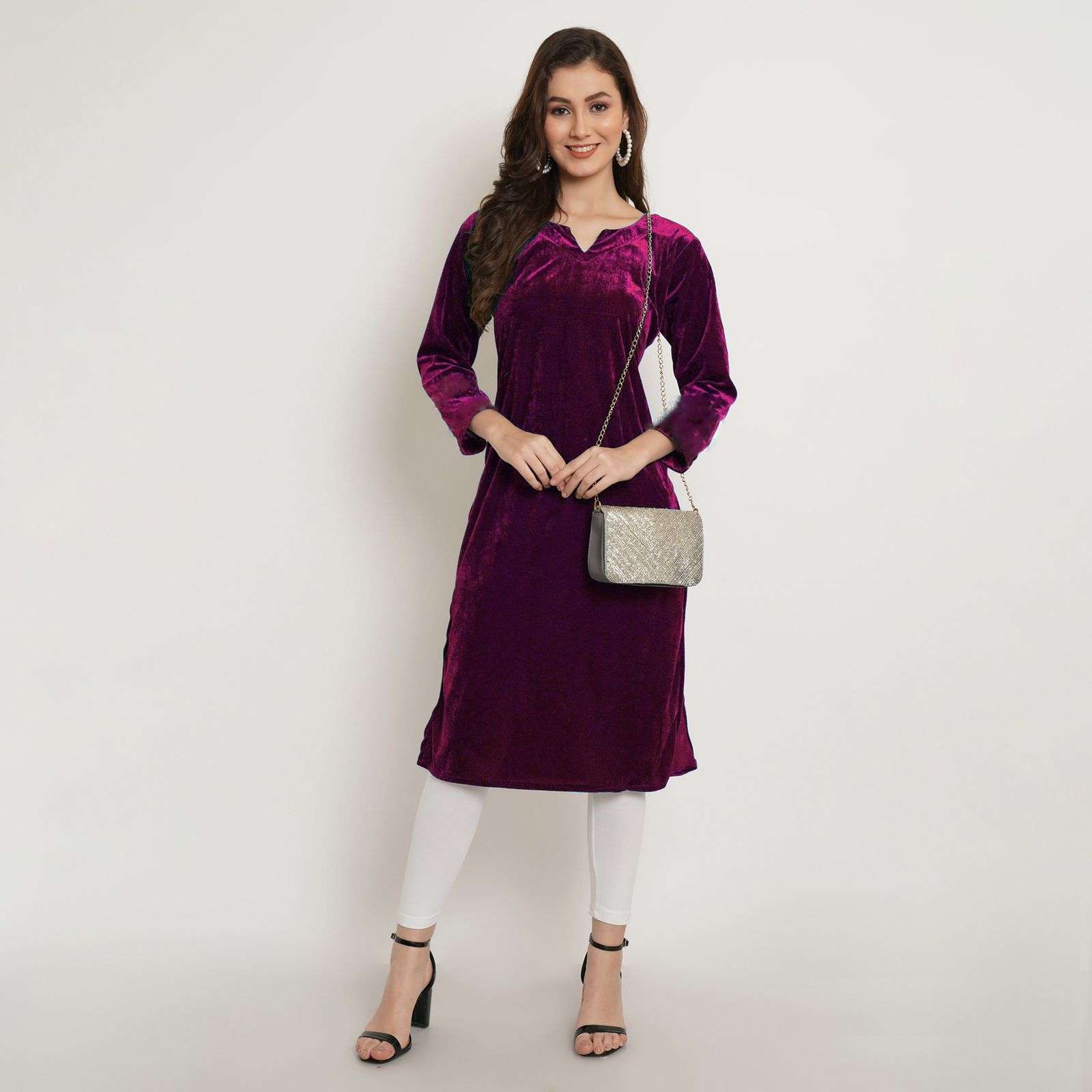 Kr-144 By Kaamiri 01 To 05 Series Designer Stylish Fancy Colorful Beautiful Party Wear & Ethnic Wear Collection Velvet Kurtis At Wholesale Price