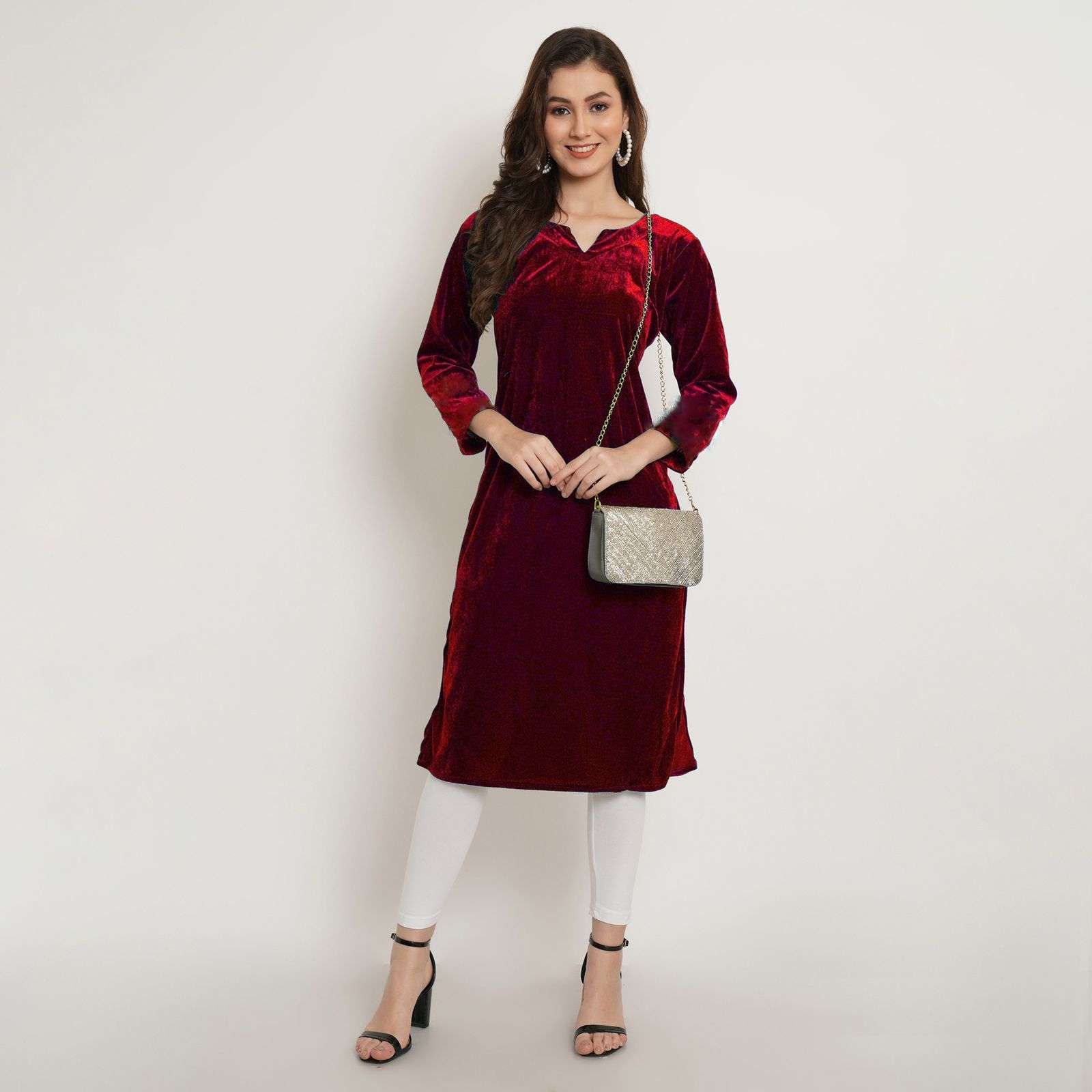 Kr-144 By Kaamiri 01 To 05 Series Designer Stylish Fancy Colorful Beautiful Party Wear & Ethnic Wear Collection Velvet Kurtis At Wholesale Price