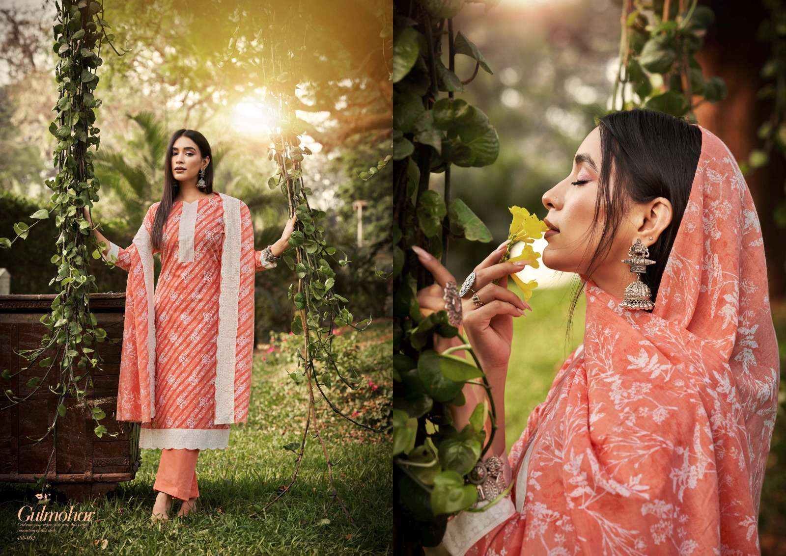 Gulmohar 485 Series By Zulfat 485-001 To 485-010 Series Beautiful Festive Suits Colorful Stylish Fancy Casual Wear & Ethnic Wear Pure Cotton Print Dresses At Wholesale Price