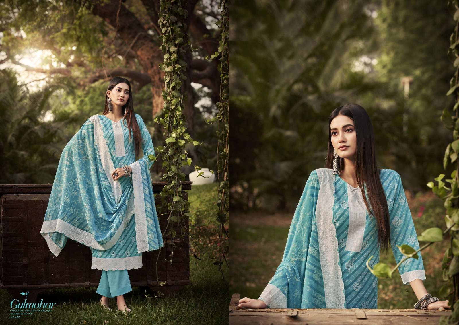 Gulmohar 485 Series By Zulfat 485-001 To 485-010 Series Beautiful Festive Suits Colorful Stylish Fancy Casual Wear & Ethnic Wear Pure Cotton Print Dresses At Wholesale Price