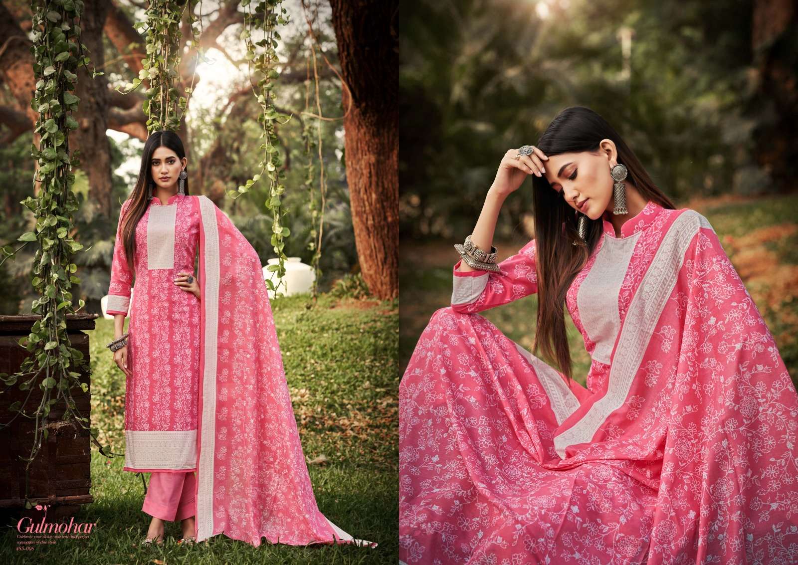 Gulmohar 485 Series By Zulfat 485-001 To 485-010 Series Beautiful Festive Suits Colorful Stylish Fancy Casual Wear & Ethnic Wear Pure Cotton Print Dresses At Wholesale Price