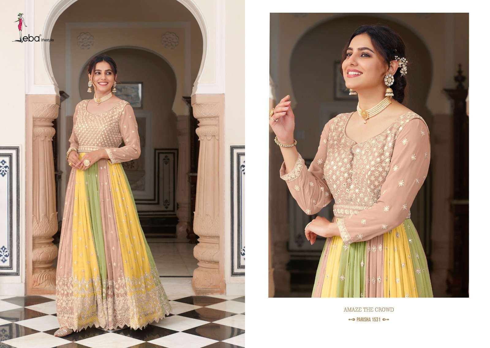 Parisha By Eba Lifestyle 1531 To 1534 Series Designer Anarkali Suits Beautiful Fancy Colorful Stylish Party Wear & Occasional Wear Georgette Dresses At Wholesale Price