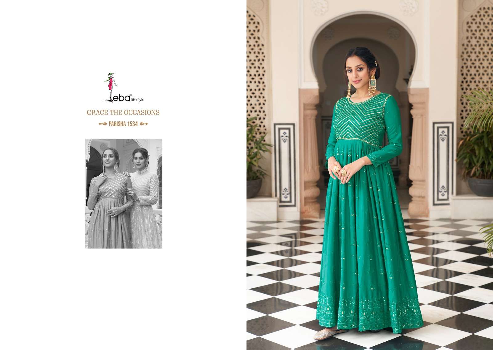 Parisha By Eba Lifestyle 1531 To 1534 Series Designer Anarkali Suits Beautiful Fancy Colorful Stylish Party Wear & Occasional Wear Georgette Dresses At Wholesale Price