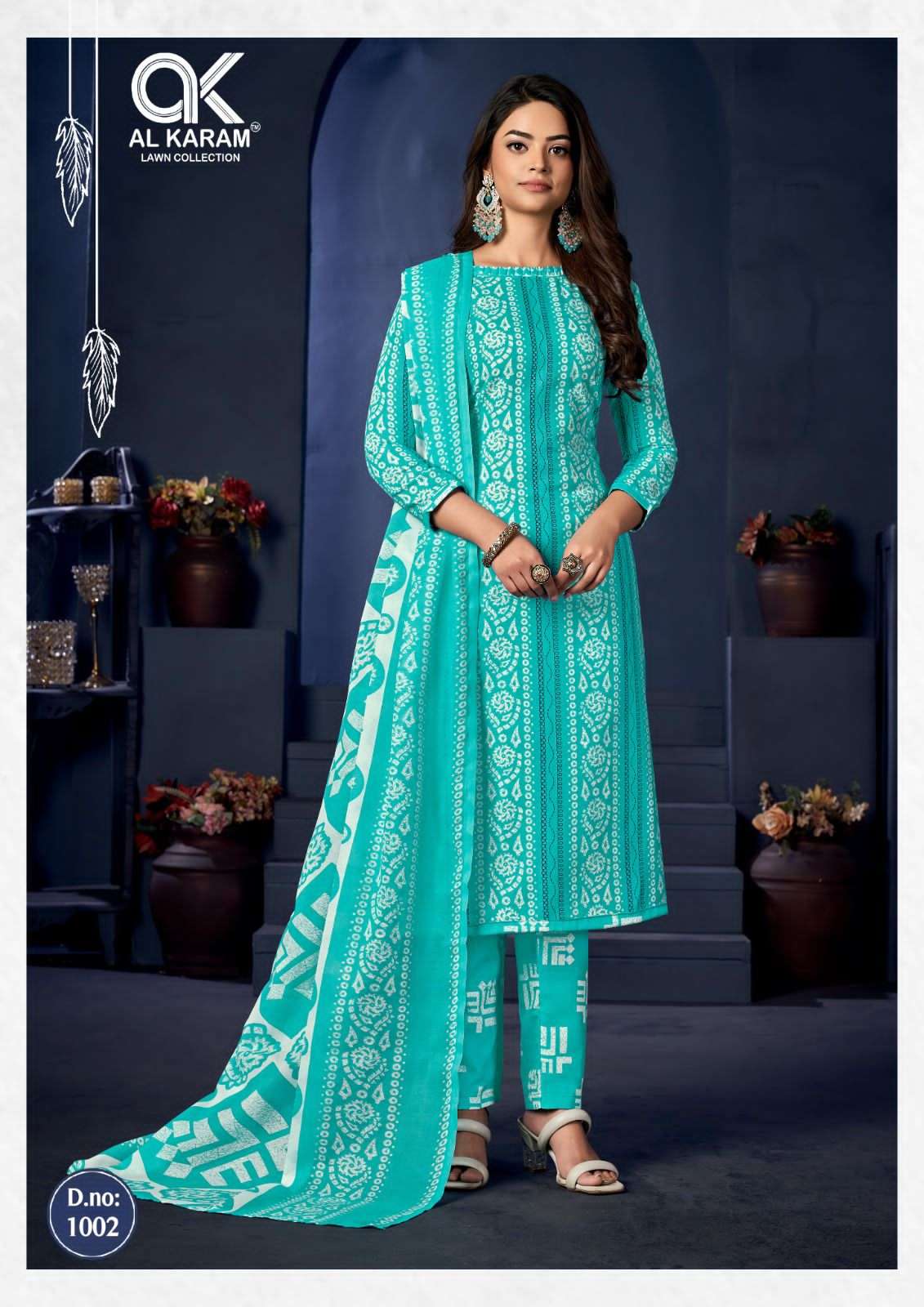 Sahiba By Al Karam Lawn Collection 1001 To 1010 Series Designer Festive Suits Beautiful Fancy Stylish Colorful Party Wear & Occasional Wear Pure Cotton Printed Dresses At Wholesale Price