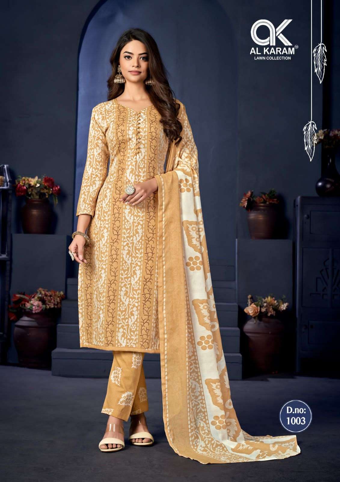 Sahiba By Al Karam Lawn Collection 1001 To 1010 Series Designer Festive Suits Beautiful Fancy Stylish Colorful Party Wear & Occasional Wear Pure Cotton Printed Dresses At Wholesale Price