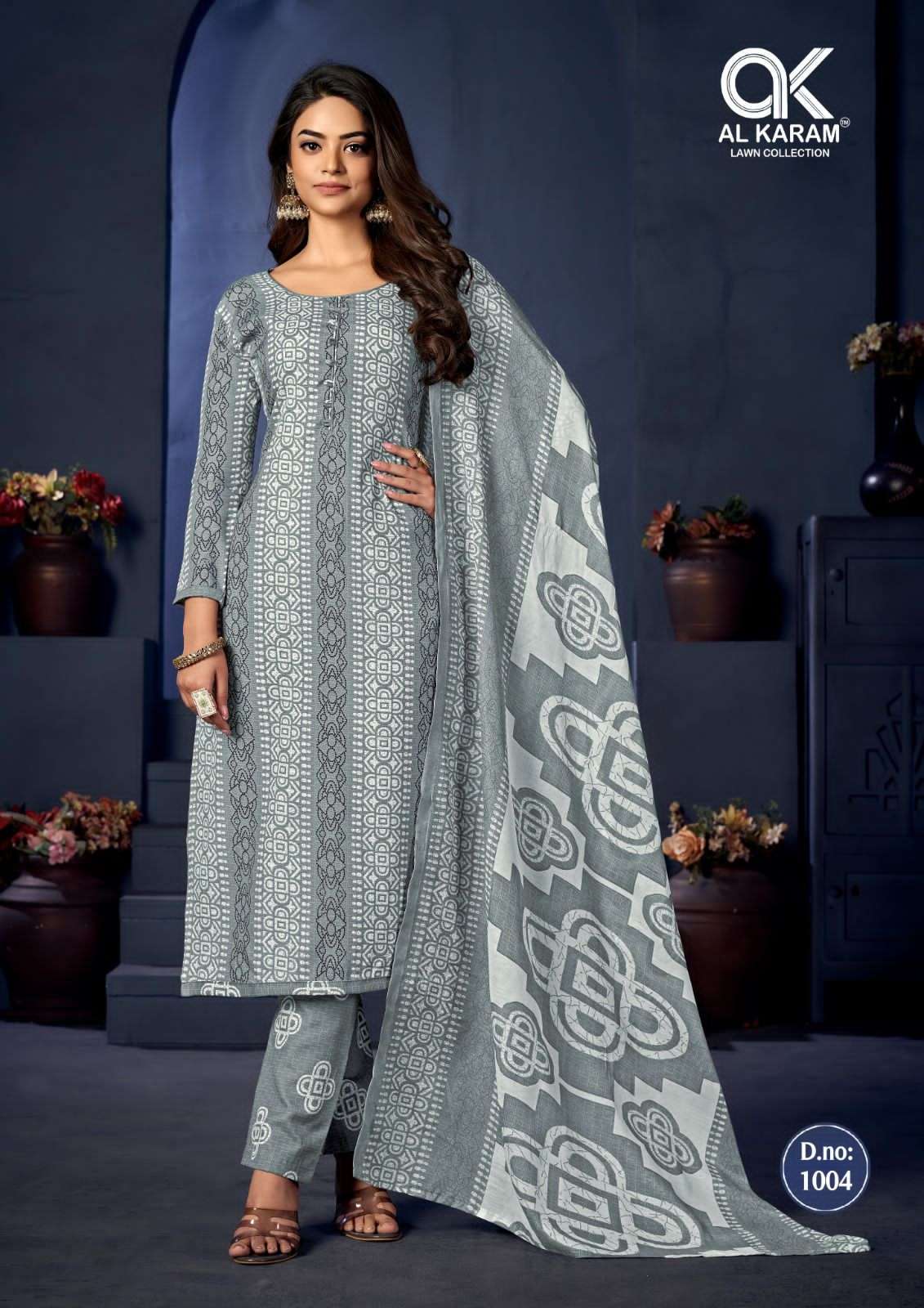 Sahiba By Al Karam Lawn Collection 1001 To 1010 Series Designer Festive Suits Beautiful Fancy Stylish Colorful Party Wear & Occasional Wear Pure Cotton Printed Dresses At Wholesale Price