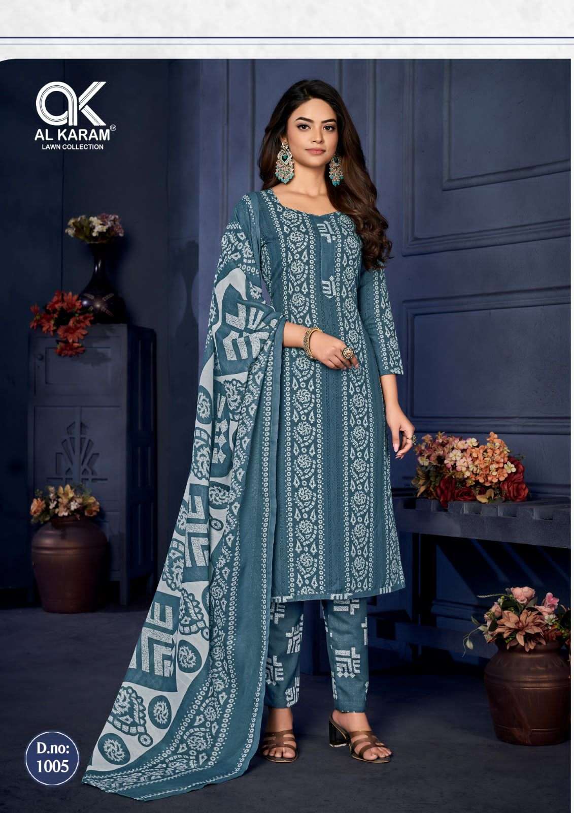 Sahiba By Al Karam Lawn Collection 1001 To 1010 Series Designer Festive Suits Beautiful Fancy Stylish Colorful Party Wear & Occasional Wear Pure Cotton Printed Dresses At Wholesale Price