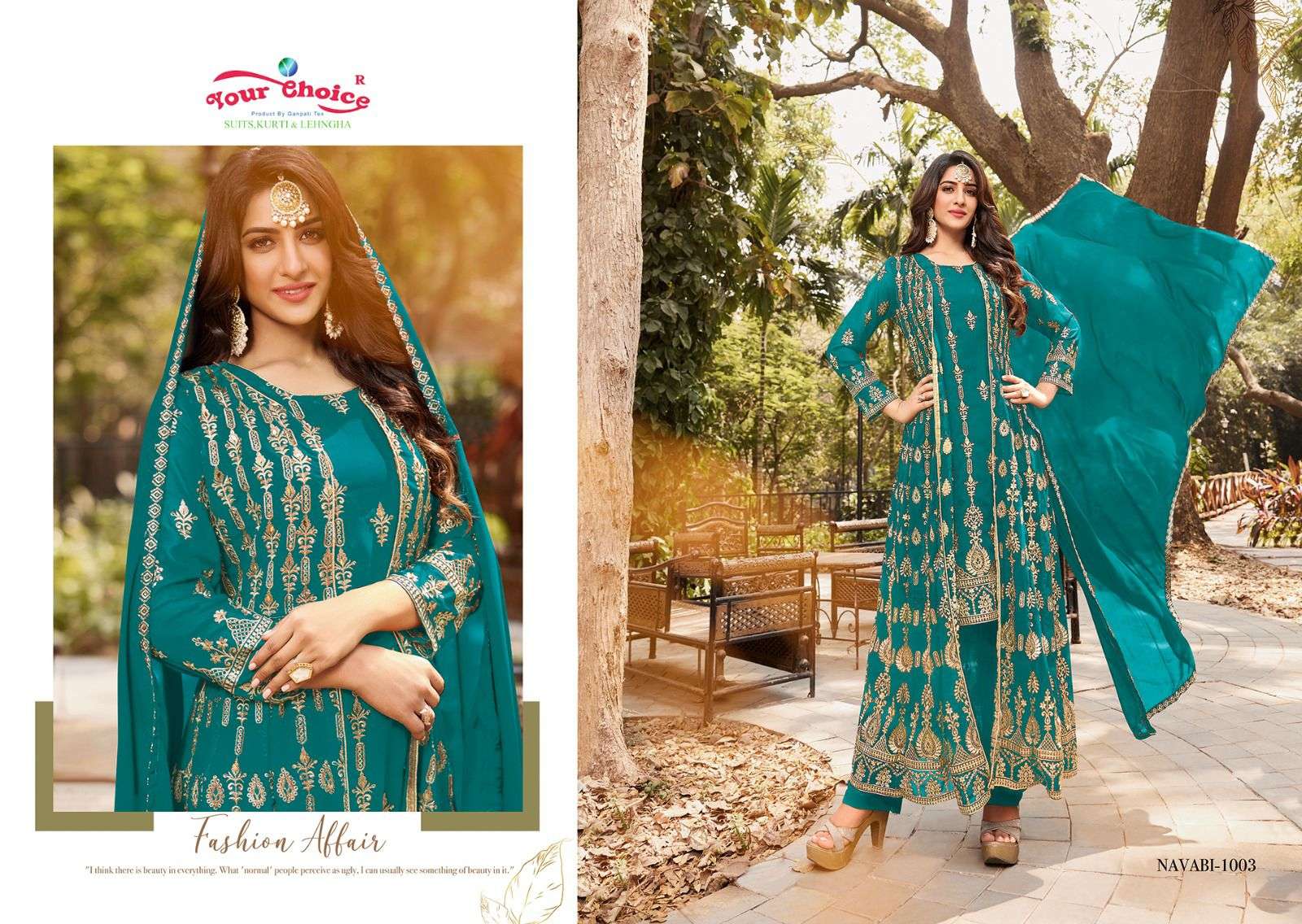 Navabi By Your Choice 1001 To 1006 Series Beautiful Festive Suits Colorful Stylish Fancy Casual Wear & Ethnic Wear Georgette Embroidered Dresses At Wholesale Price