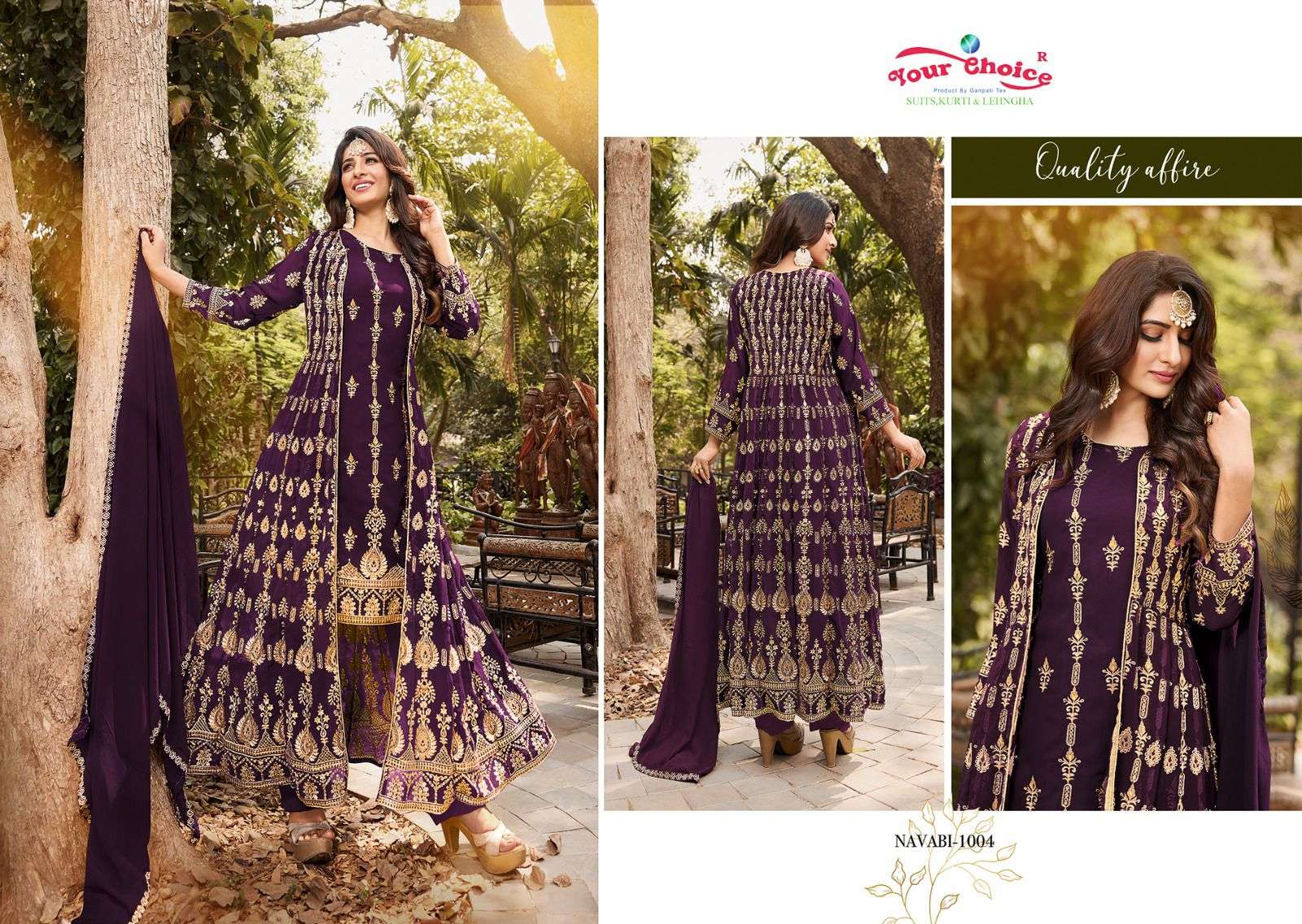 Navabi By Your Choice 1001 To 1006 Series Beautiful Festive Suits Colorful Stylish Fancy Casual Wear & Ethnic Wear Georgette Embroidered Dresses At Wholesale Price
