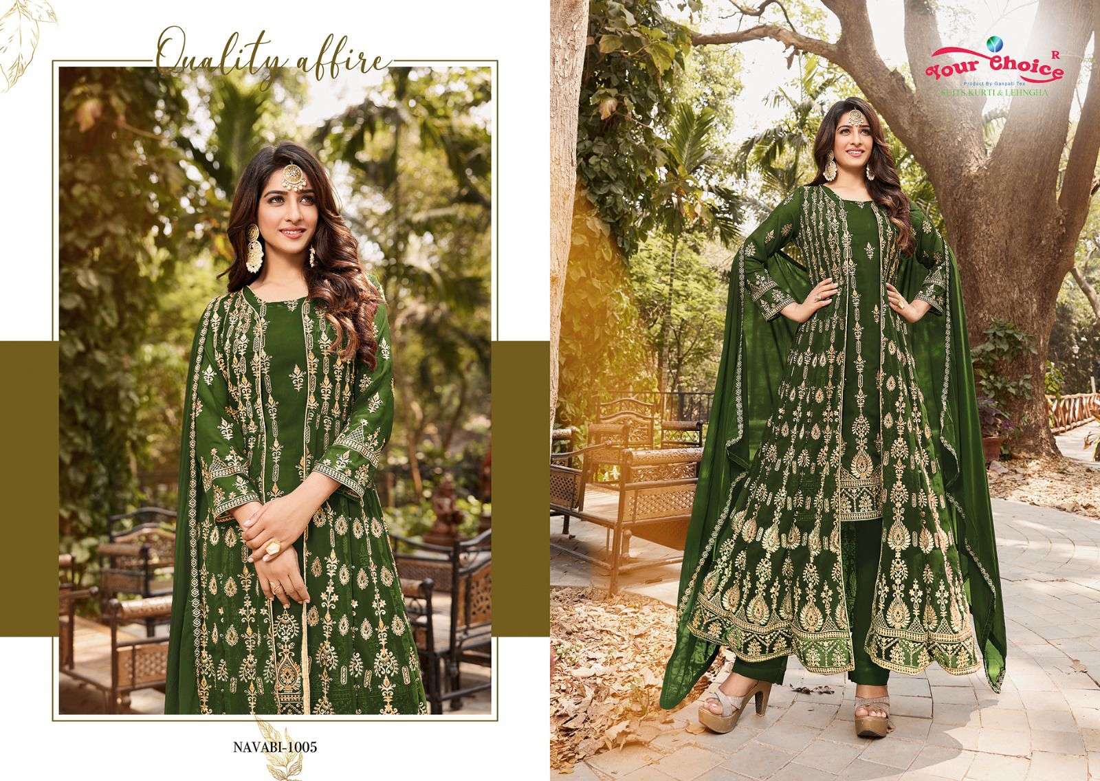 Navabi By Your Choice 1001 To 1006 Series Beautiful Festive Suits Colorful Stylish Fancy Casual Wear & Ethnic Wear Georgette Embroidered Dresses At Wholesale Price