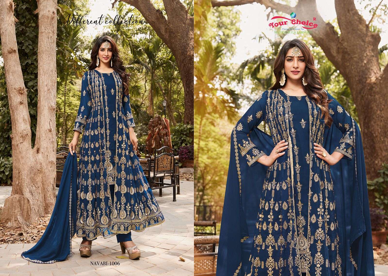 Navabi By Your Choice 1001 To 1006 Series Beautiful Festive Suits Colorful Stylish Fancy Casual Wear & Ethnic Wear Georgette Embroidered Dresses At Wholesale Price