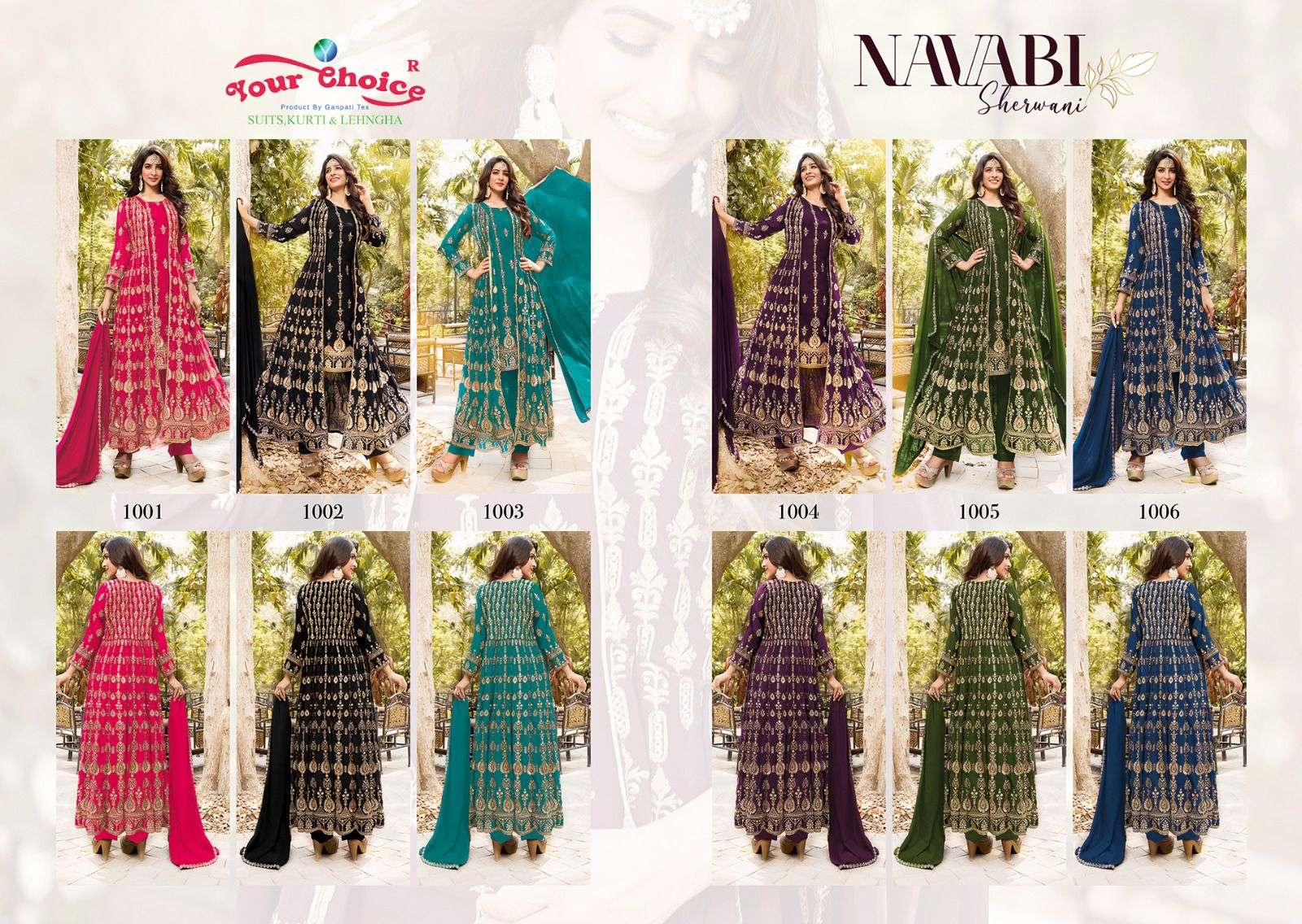 Navabi By Your Choice 1001 To 1006 Series Beautiful Festive Suits Colorful Stylish Fancy Casual Wear & Ethnic Wear Georgette Embroidered Dresses At Wholesale Price